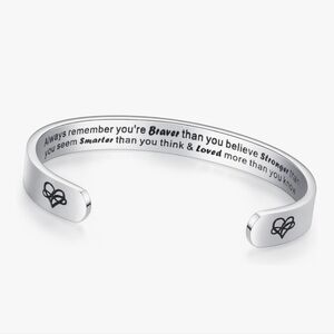 Silver Inspirational Cuff Bracelet